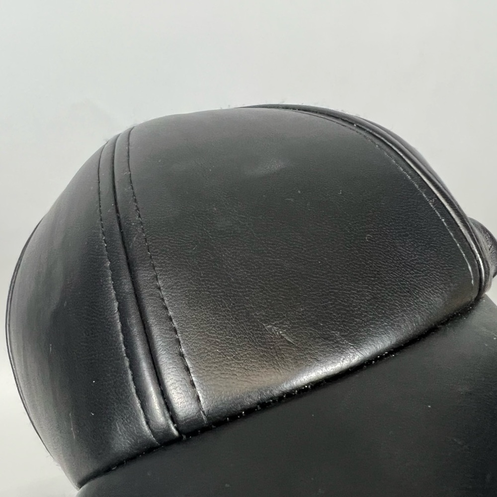 Aritzia Black Faux Leather Baseball Cap - Picture 5 of 7